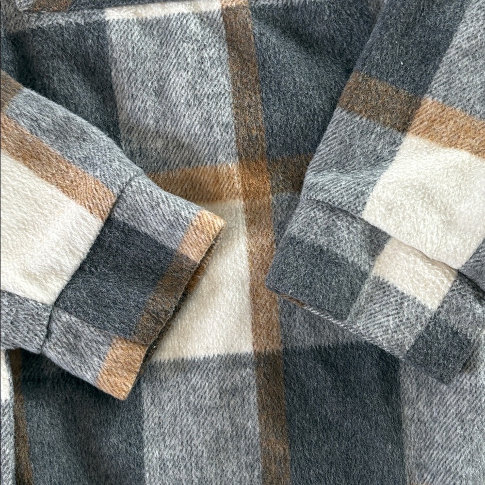 Altar'd State Cole Fleece Shacket The Summit Size XS Plaid Oversized Jacket - Picture 7 of 8